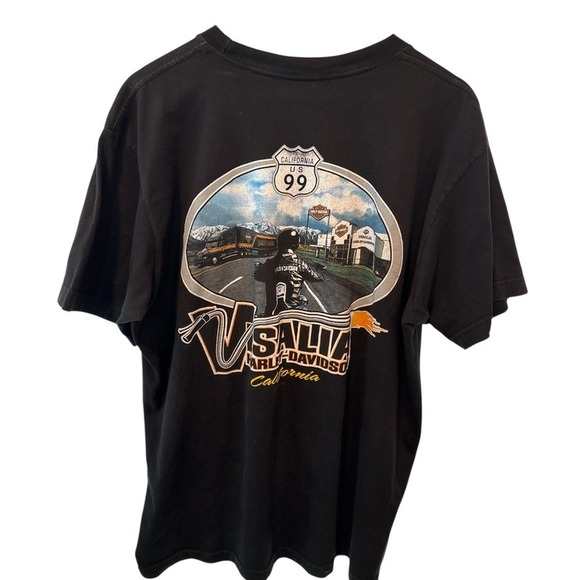 Harley Davidson Mens T Shirt Visalia California Graphic Tee Size L Bikercore - Picture 4 of 7